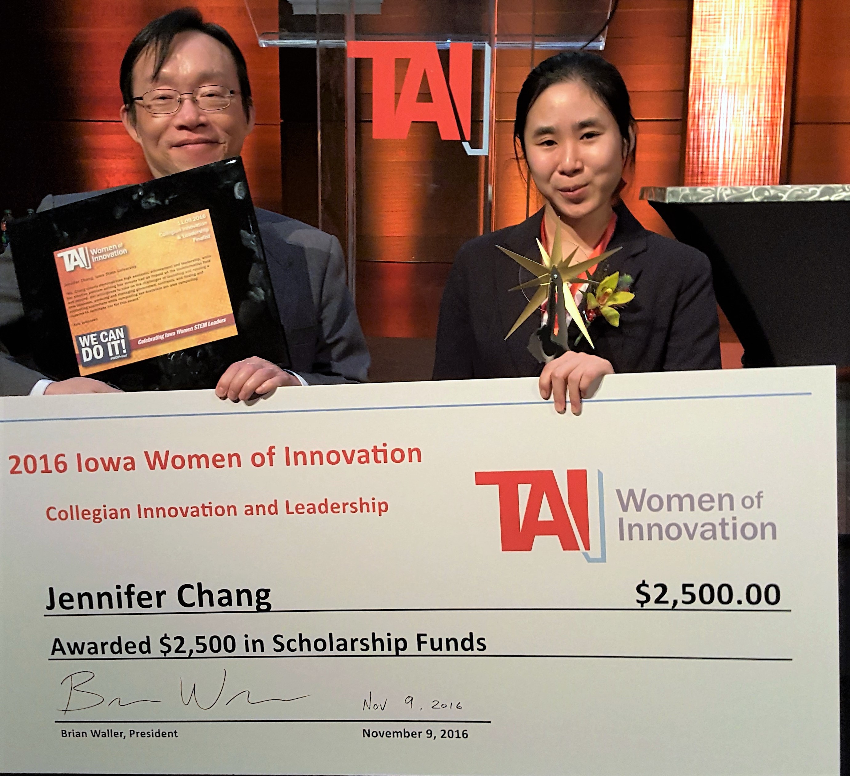 Iowa State PhD Candidate Jennifer Chang Receives Collegian Innovation and Leadership Award